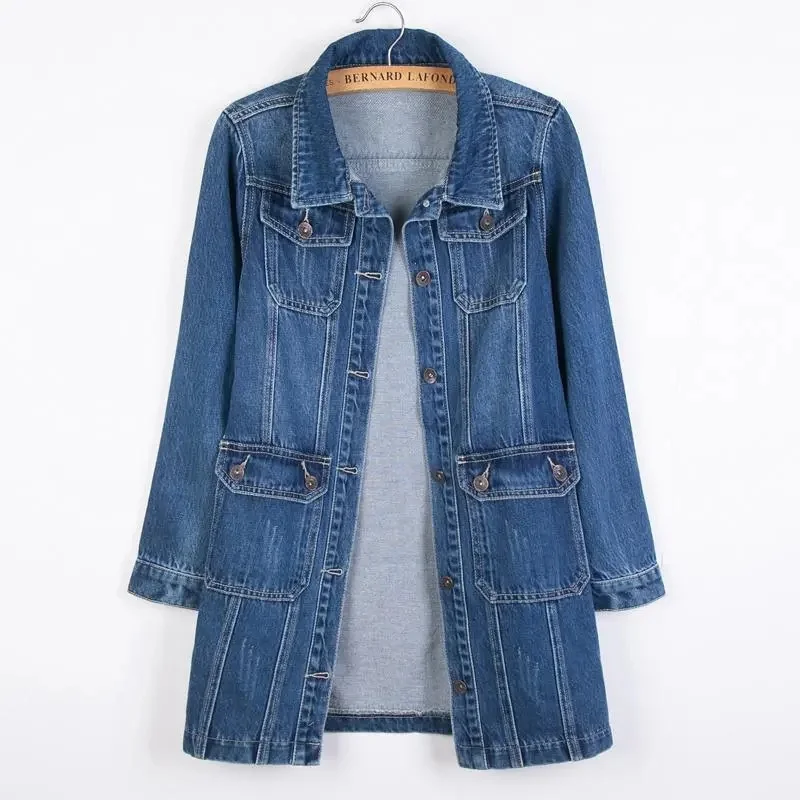 2025 New Spring Autumn Coat Women's Denim Jacket Medium Long Plus Size Denim Coat Cowboy Leisure Windbreaker Top Ladies 5XL
2025 New Spring Autumn Coat Women's Denim Jacket Medium Long Plus Size Denim Coat Cowboy Leisure Windbreaker Top Ladies 5XL