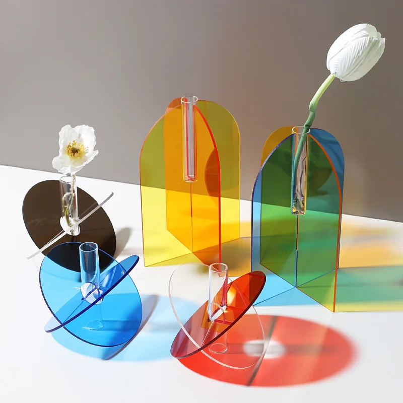 Nordic Colorful Acrylic Vases Desktop Ornaments Art Flower Arrangement Hydroponic Vase Container Living Room Home Decoration
Nordic Colorful Acrylic Vases Desktop Ornaments Art Flower Arrangement Hydroponic Vase Container Living Room Home Decoration