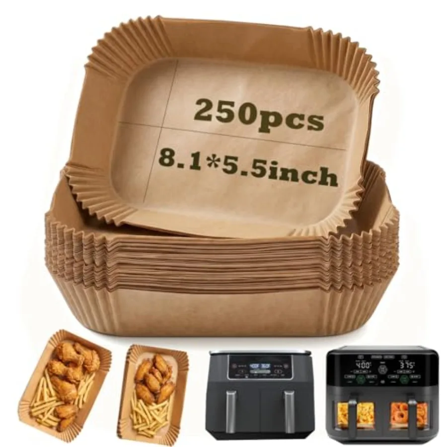 250pcs Air Fryer Liners Disposable for Dual Basket, Compatible with Ninja DZ201-DZ550-DZ071-DZ401, Food Grade Unbleached Parchm
250pcs Air Fryer Liners Disposable for Dual Basket, Compatible with Ninja DZ201-DZ550-DZ071-DZ401, Food Grade Unbleached Parchm