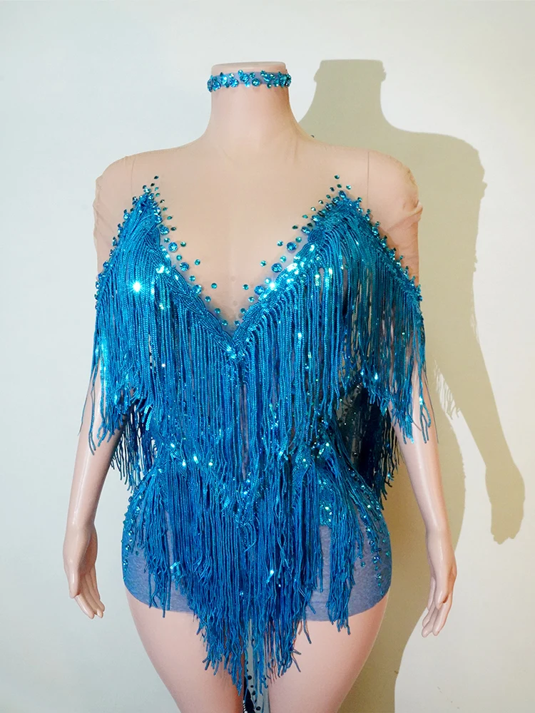 Luxurious Shiny Rhinestone Sequin Tassel Mesh Transparent Dress For Women Dinner Birthday Party Nightclub Dance Stage Costume
Luxurious Shiny Rhinestone Sequin Tassel Mesh Transparent Dress For Women Dinner Birthday Party Nightclub Dance Stage Costume