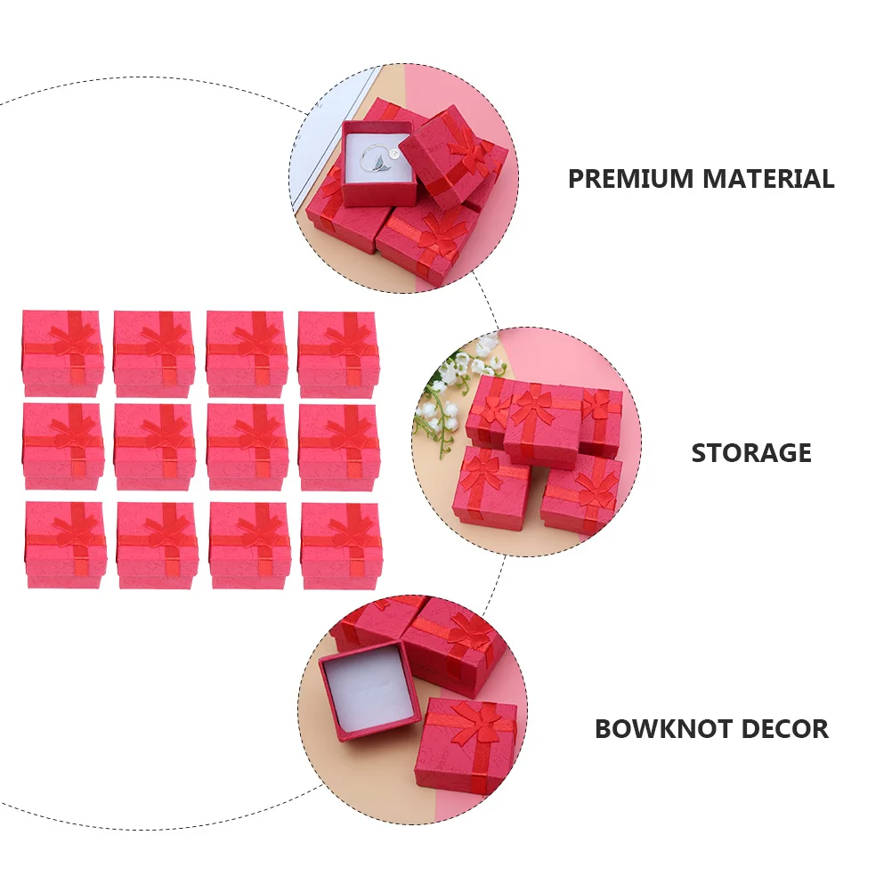 12Pcs Jewelry Boxes Bowknot Decor Storage Case Small Gift Organizer Compact Present Holder for Rings Earrings Bowknot Gift Box 
12Pcs Jewelry Boxes Bowknot Decor Storage Case Small Gift Organizer Compact Present Holder for Rings Earrings Bowknot Gift Box
