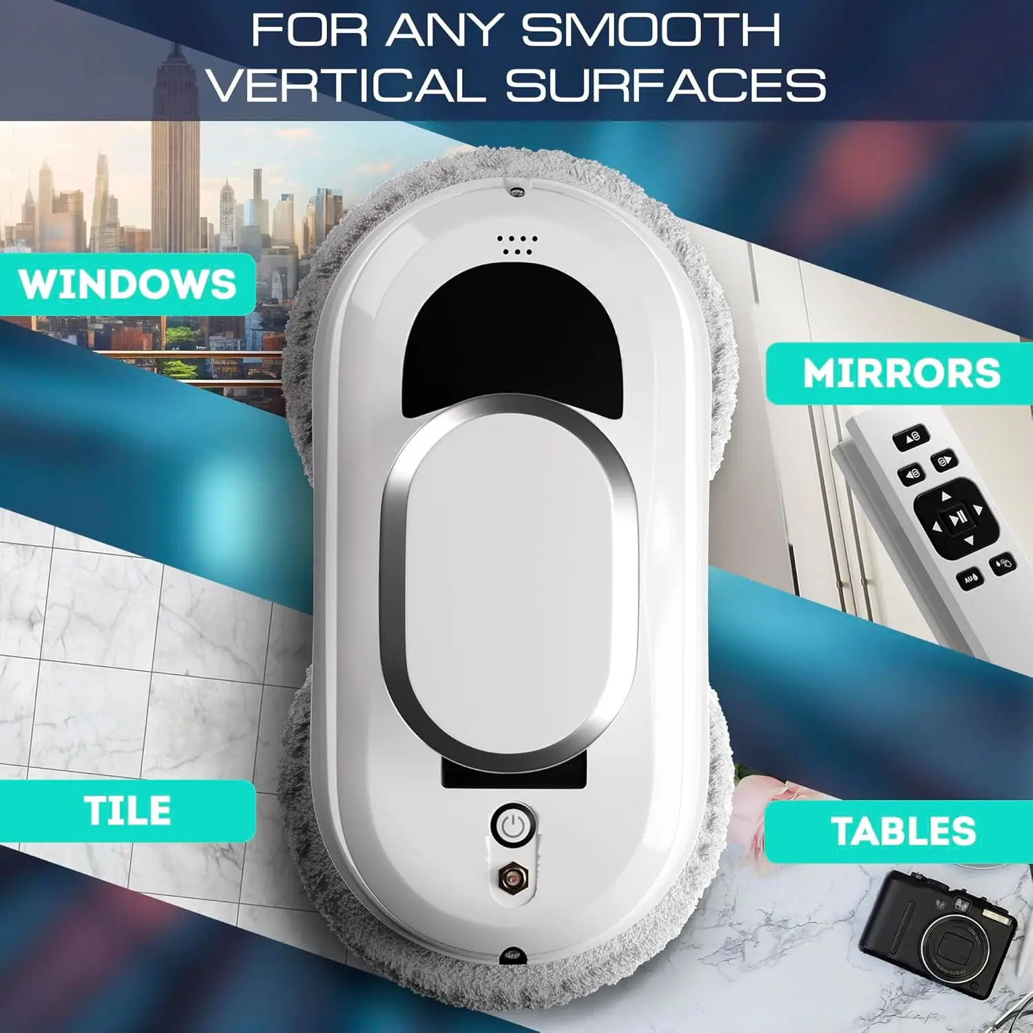 Electric Window Cleaner Robot Automatic Glass Vacuum 3 Cleaning Modes 10Pcs Pads Low Noise 72dB For Home Window Glass
Electric Window Cleaner Robot Automatic Glass Vacuum 3 Cleaning Modes 10Pcs Pads Low Noise 72dB For Home Window Glass
