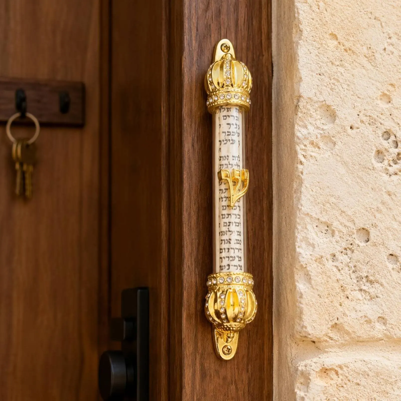 Decorative Mezuzah Scroll Case Gold-Tone Mezuzah Case Home Decor Wall Mount Long-Lasting
Decorative Mezuzah Scroll Case Gold-Tone Mezuzah Case Home Decor Wall Mount Long-Lasting