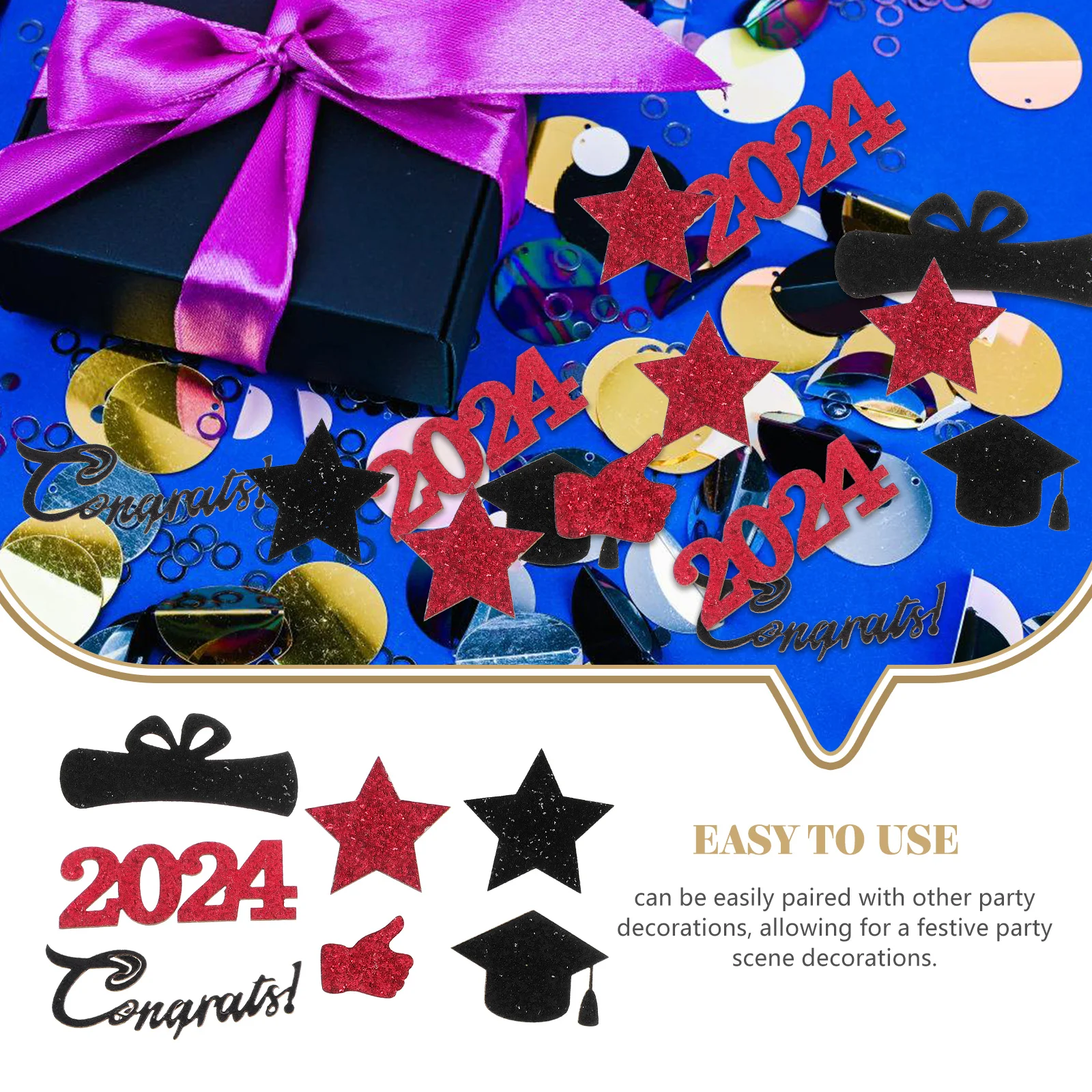 2024 Graduation Confetti Red Hats Certificates Table Centerpieces Party Decorations DIY Festive Supplies
2024 Graduation Confetti Red Hats Certificates Table Centerpieces Party Decorations DIY Festive Supplies