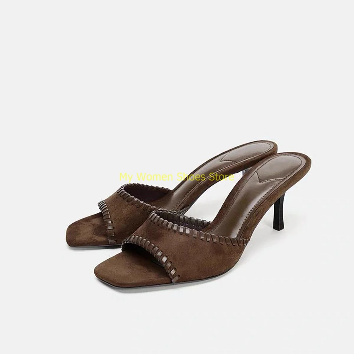 Suede Brown Square Toe Slippers Stiletto Thin High Heel Slip On Runway 2026 Summer Women Dress Shoes Thin High Heels Shoes
Suede Brown Square Toe Slippers Stiletto Thin High Heel Slip On Runway 2026 Summer Women Dress Shoes Thin High Heels Shoes