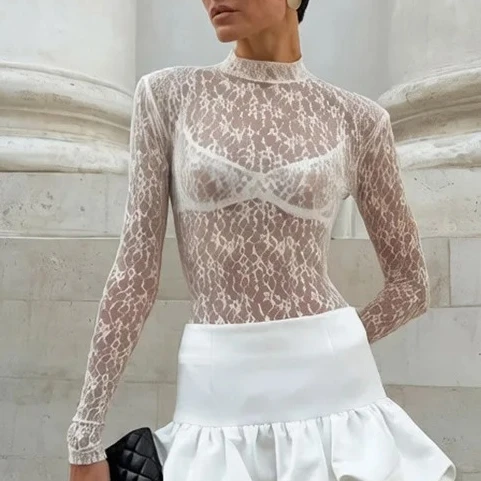 Summer Women's Commute Lace Tee Lace Printed See-Through T-Shirts Pullover Female Long Sleeve Patchwork Hollow Out Slim Y2k Top
Summer Women's Commute Lace Tee Lace Printed See-Through T-Shirts Pullover Female Long Sleeve Patchwork Hollow Out Slim Y2k Top