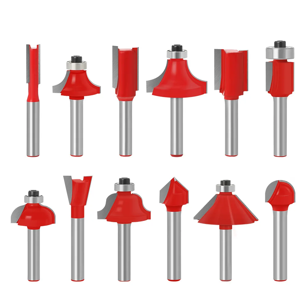 12PCS 1/4" 6mm Shank Router Bit Set Set Trimming Straight Milling Cutter for Wood Bits Carving Machine Woodworking Cutting Tools
12PCS 1/4" 6mm Shank Router Bit Set Set Trimming Straight Milling Cutter for Wood Bits Carving Machine Woodworking Cutting Tools
