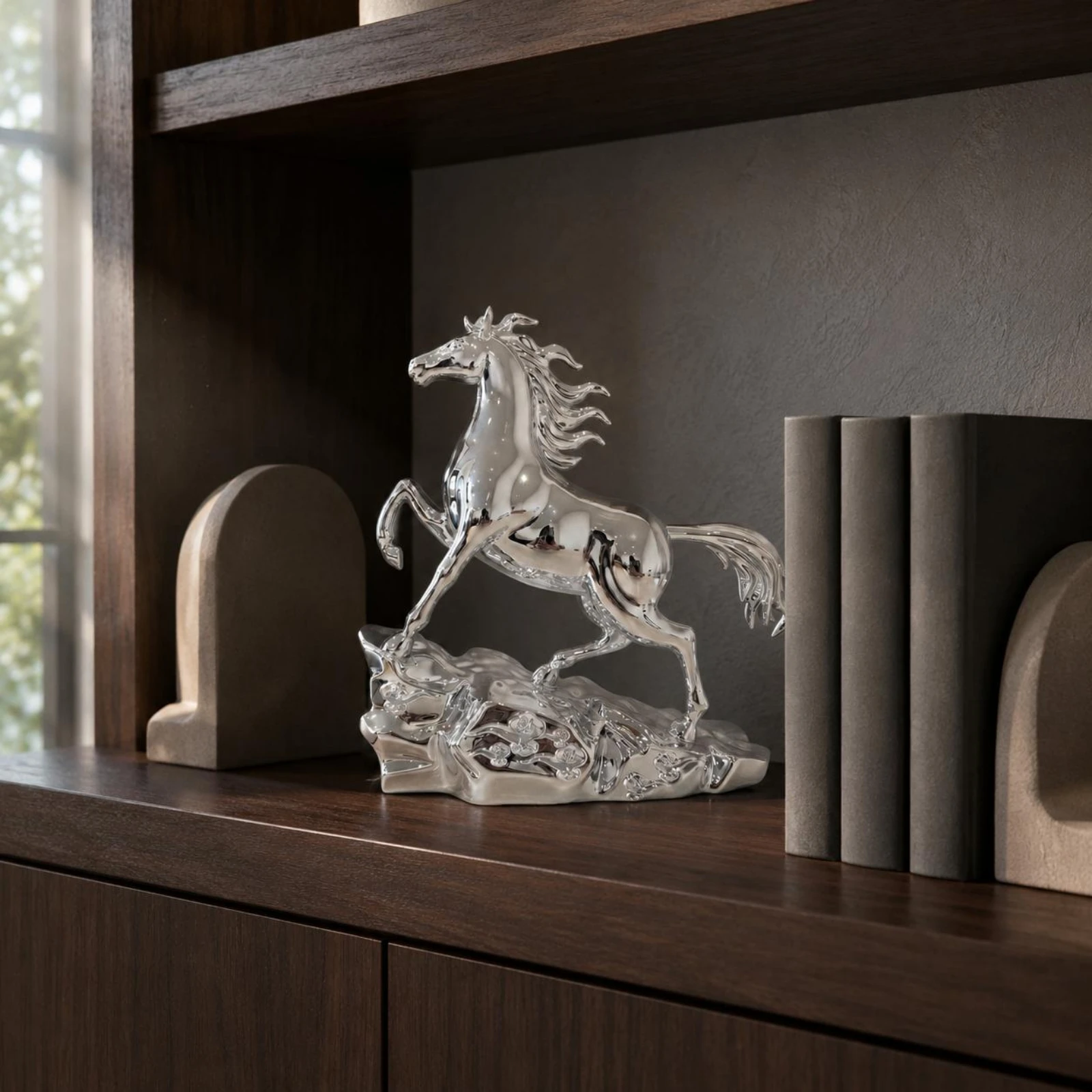 Rearing Horse Figurine Desktop Display Resin Horse Sculpture Home Decor Lifelike Hand Finished for Shelf
Rearing Horse Figurine Desktop Display Resin Horse Sculpture Home Decor Lifelike Hand Finished for Shelf