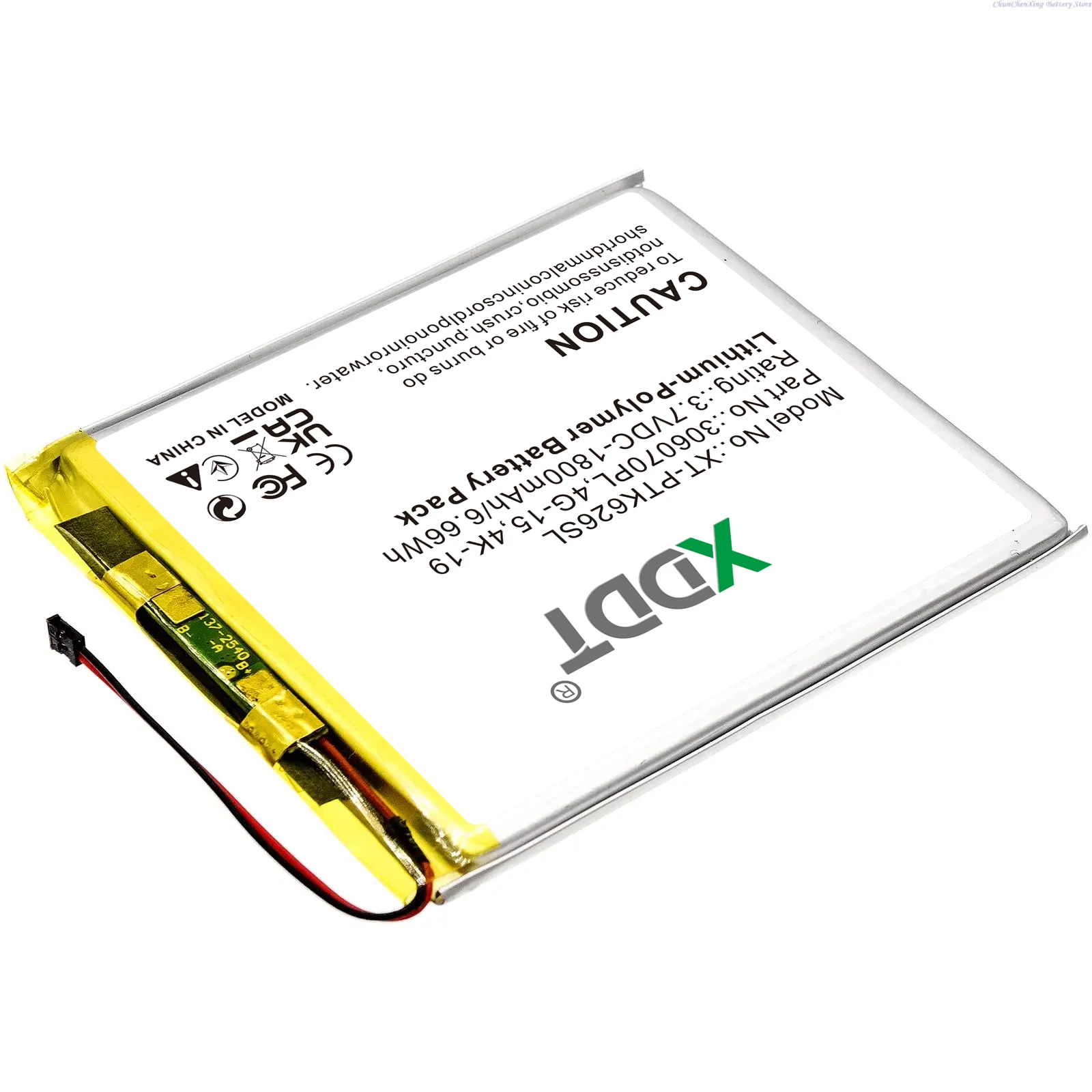 Аккумулятор XDDT 1800 мАч 306070PL для электронных книг и ридеров Pocketbook 4G-15, 4K-19, 614, 616, 624, 614 Basic 3 Plus
Аккумулятор XDDT 1800 мАч 306070PL для электронных книг и ридеров Pocketbook 4G-15, 4K-19, 614, 616, 624, 614 Basic 3 Plus
