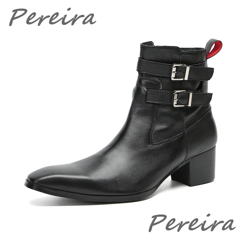 Красные, черные мужские ботинки с квадратным носком, британский стиль, заклепки, пряжка ремня, молния, сапоги до середины икры, ботильоны из натуральной кожи на высоком каблуке 
Красные, черные мужские ботинки с квадратным носком, британский стиль, заклепки, пряжка ремня, молния, сапоги до середины икры, ботильоны из натуральной кожи на высоком каблуке