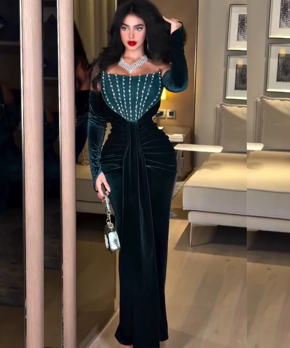 Customized Fashion Velour Pleat Sequined Column Strapless Long Celebrity Bespoke Occasion Evening Dresses Elegant
Customized Fashion Velour Pleat Sequined Column Strapless Long Celebrity Bespoke Occasion Evening Dresses Elegant