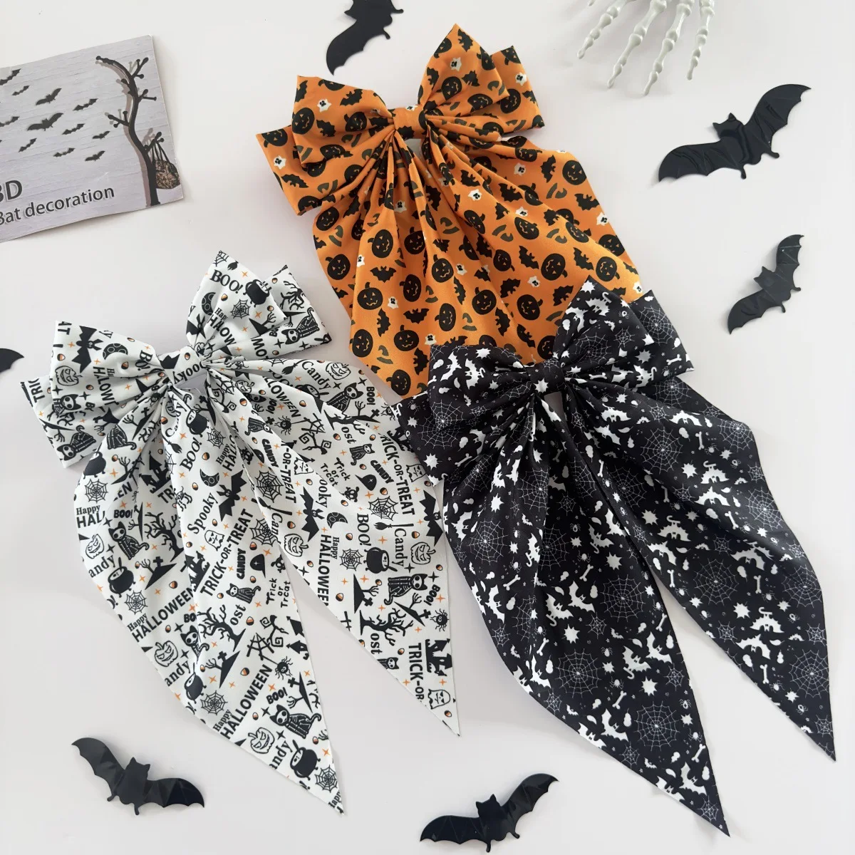 New Halloween Pumpkin Skull Ghost Hand Print Bow Spring Clip for Women Party Costume Hair Decor Portable Charms
New Halloween Pumpkin Skull Ghost Hand Print Bow Spring Clip for Women Party Costume Hair Decor Portable Charms