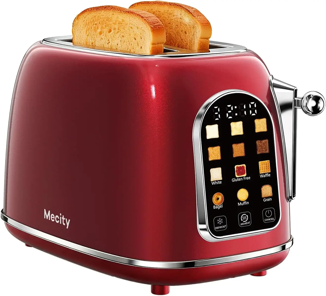 Retro Touchscreen Toaster with Wide Slots for Breads, Bagels, Muffins, Waffles - 120V 825W in Red Pearl
Retro Touchscreen Toaster with Wide Slots for Breads, Bagels, Muffins, Waffles - 120V 825W in Red Pearl