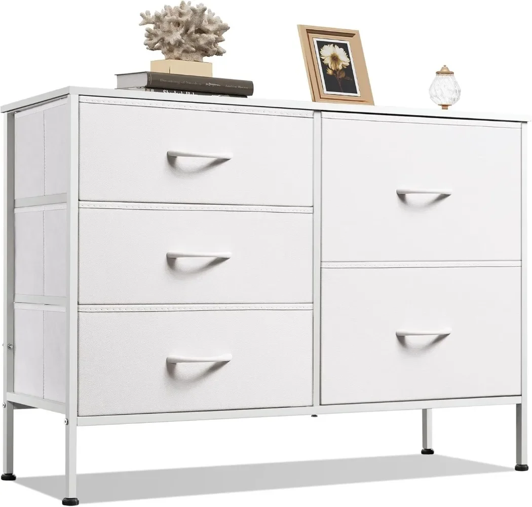 Dresser for Bedroom with 5 Drawers, Wide Bedroom Dresser with Drawer Organizers, Chest of Drawers, Fabric Dresser
Dresser for Bedroom with 5 Drawers, Wide Bedroom Dresser with Drawer Organizers, Chest of Drawers, Fabric Dresser