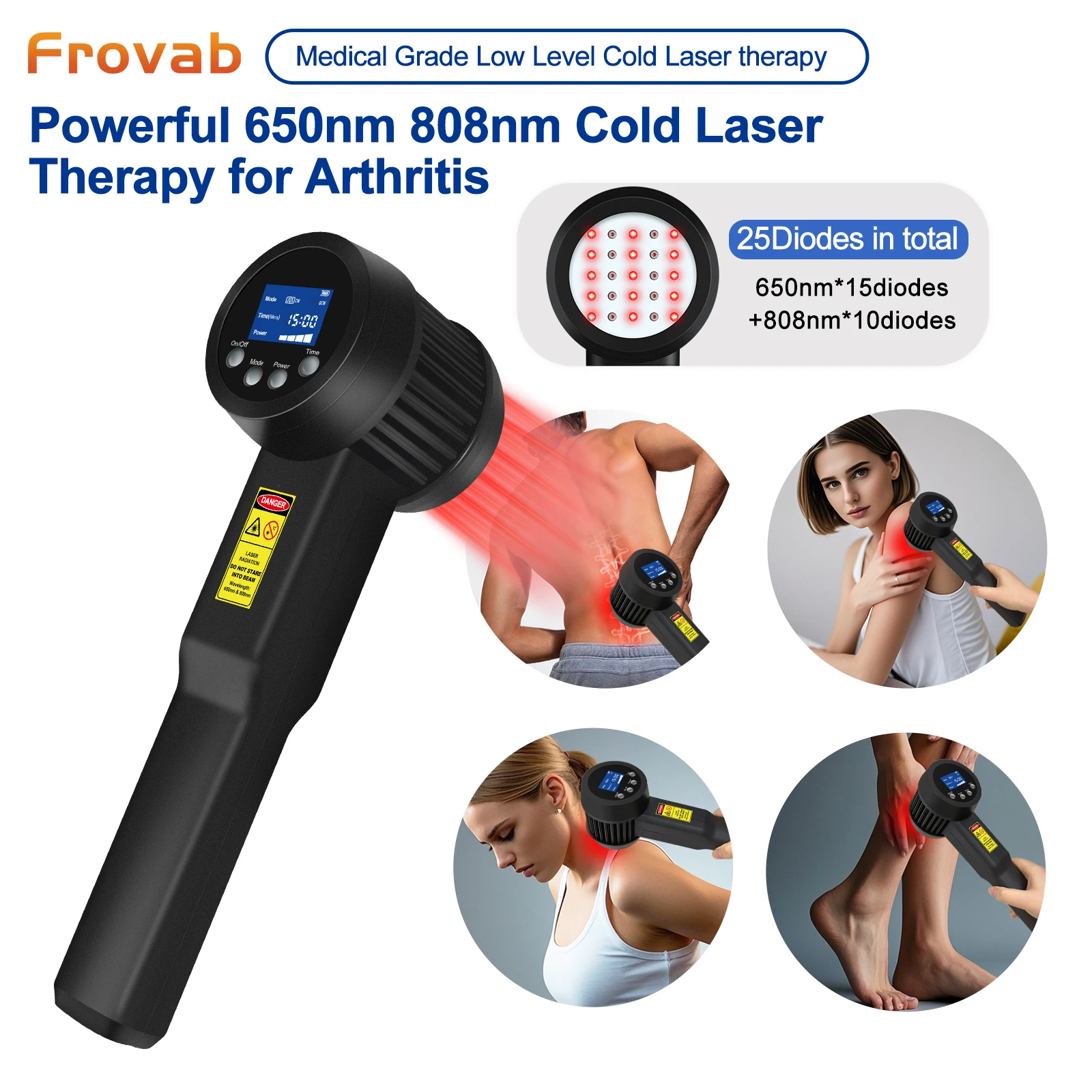 Frovab Portable Cold Laser Physiotherapy Device 3W 650nm 808nm Red Infrared Non-invasive LLLT Arthritis Muscle Joint Pain Relief
Frovab Portable Cold Laser Physiotherapy Device 3W 650nm 808nm Red Infrared Non-invasive LLLT Arthritis Muscle Joint Pain Relief