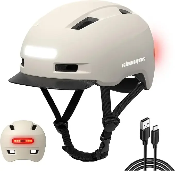 Shinmax Bike Helmet with USB Front & Rear LED Lights, Adjustable Lightweight for Men Women, for Urban Commute & Mountain Biking.
Shinmax Bike Helmet with USB Front & Rear LED Lights, Adjustable Lightweight for Men Women, for Urban Commute & Mountain Biking.