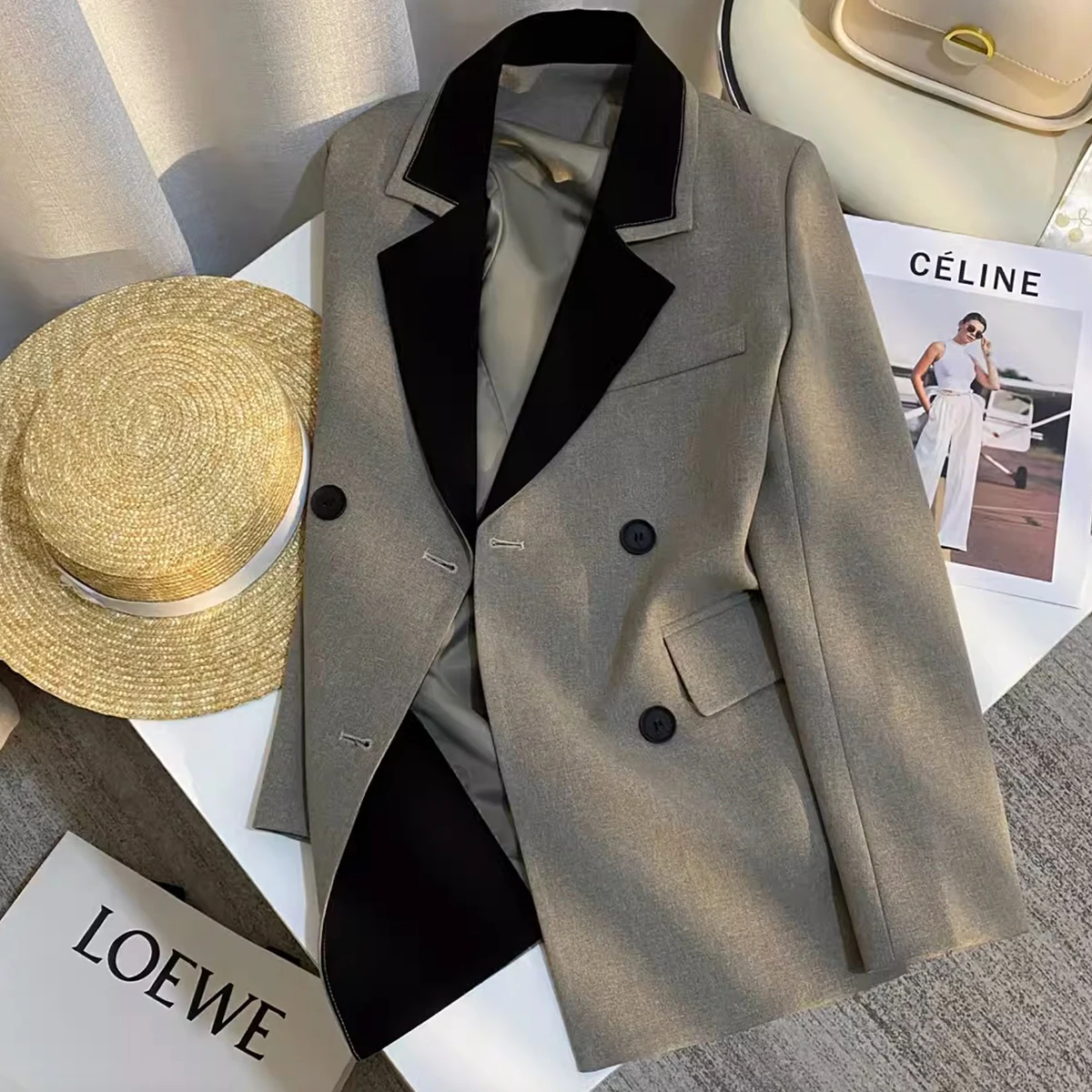 New Style Advanced Design Women Suit Jacket Trendy Splicing Style Mid-Length Women Fashion Daily Commuting Office Outerwear
New Style Advanced Design Women Suit Jacket Trendy Splicing Style Mid-Length Women Fashion Daily Commuting Office Outerwear