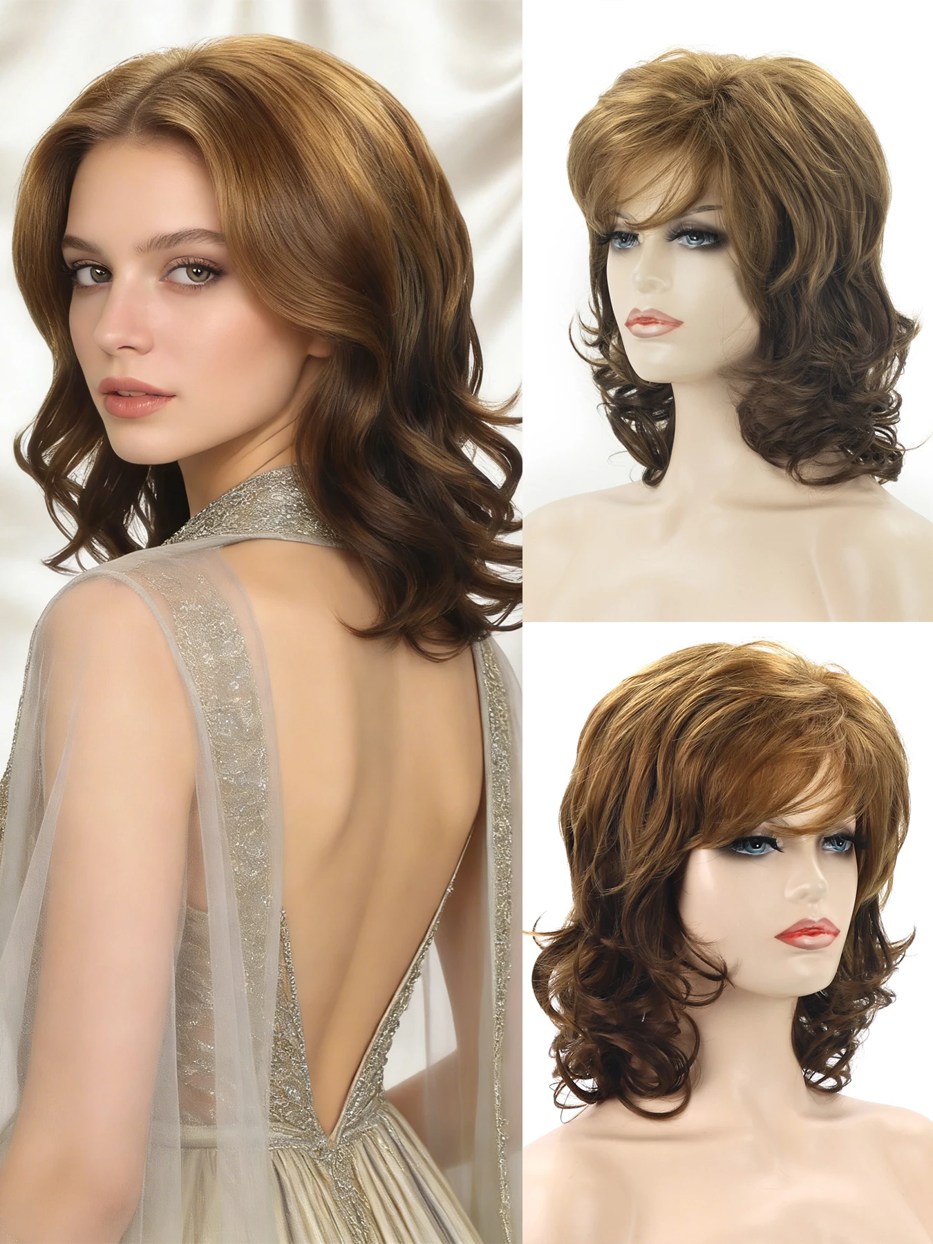 1 женский парик, выполненный из термостойкого синтетического высокотемпературного волокна, с естественным объемным стилем.
1 женский парик, выполненный из термостойкого синтетического высокотемпературного волокна, с естественным объемным стилем.