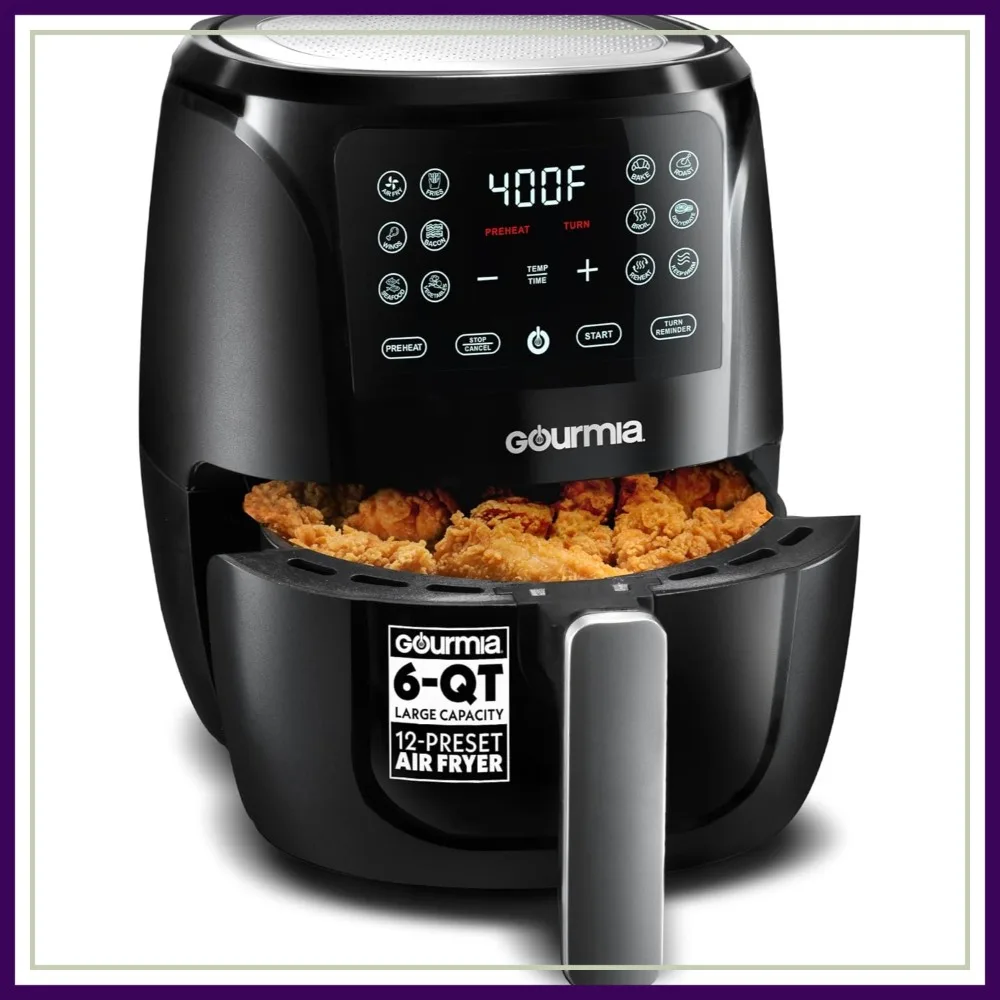 6 Qt Large Capacity Air Fryer, FryForce 360º, 12 Presets, Roast, Bake, Broil, Dehydrate, Dishwasher Safe
6 Qt Large Capacity Air Fryer, FryForce 360º, 12 Presets, Roast, Bake, Broil, Dehydrate, Dishwasher Safe