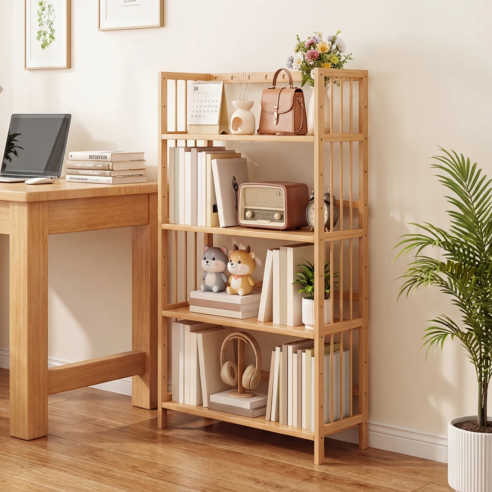 Bamboo Bookshelf with Adjustable Shelves, Narrow 4 or 5 Tier Wooden Bookcase, Natural Storage Shelf Organizer for Small Spaces, Bedroom, Living Room, Home Office, Standing Shelf
Bamboo Bookshelf with Adjustable Shelves, Narrow 4 or 5 Tier Wooden Bookcase, Natural Storage Shelf Organizer for Small Spaces, Bedroom, Living Room, Home Office, Standing Shelf