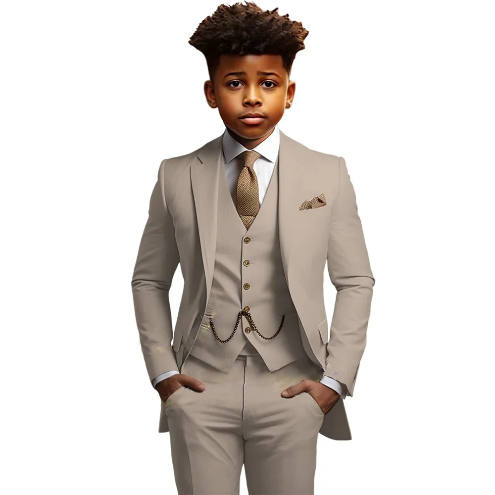 Boy's Formal Suit 3-piece Suit (Jacket + Vest + Trousers) Aged 3 to 16 Customized Comfortable Formal Suit for Children
Boy's Formal Suit 3-piece Suit (Jacket + Vest + Trousers) Aged 3 to 16 Customized Comfortable Formal Suit for Children