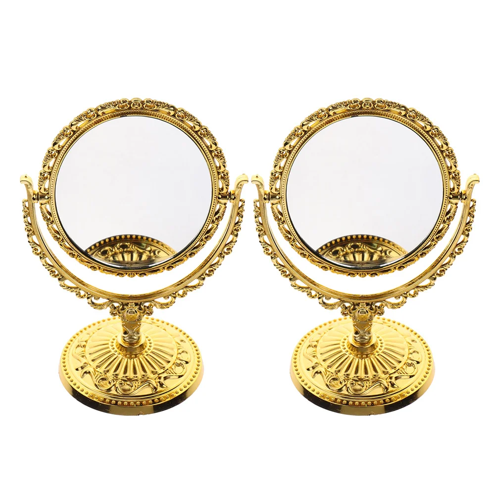 2Pcs Double Side Vintage Oval Swivel Makeup Mirror European Style Desktop Vanity Tabletop Mirror for Grooming
2Pcs Double Side Vintage Oval Swivel Makeup Mirror European Style Desktop Vanity Tabletop Mirror for Grooming