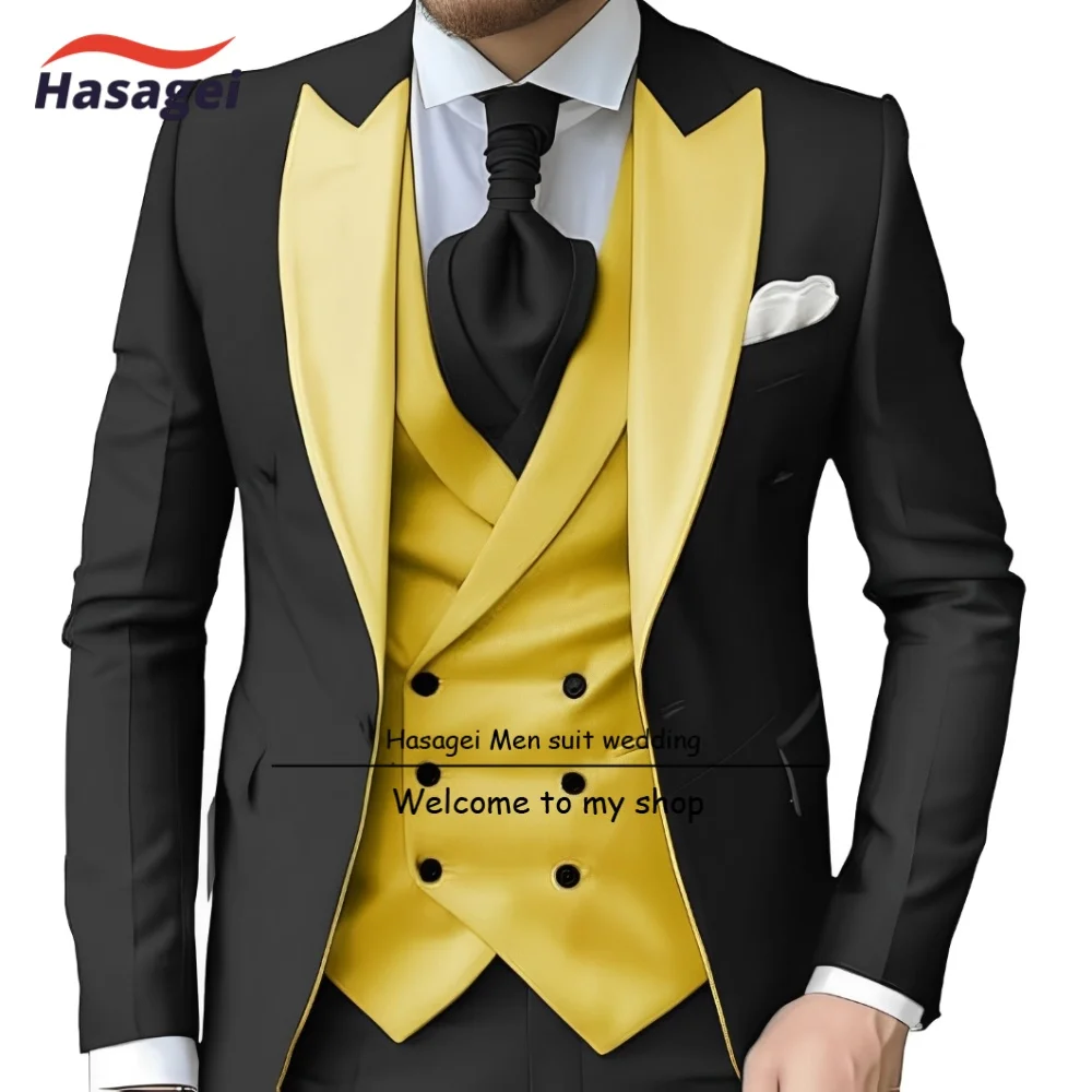 Elegant Men's Suit Wedding Groom Tuxedo Slim Fit Jacket Pants Vest 3 Piece Set Formal Mens Suits
Elegant Men's Suit Wedding Groom Tuxedo Slim Fit Jacket Pants Vest 3 Piece Set Formal Mens Suits