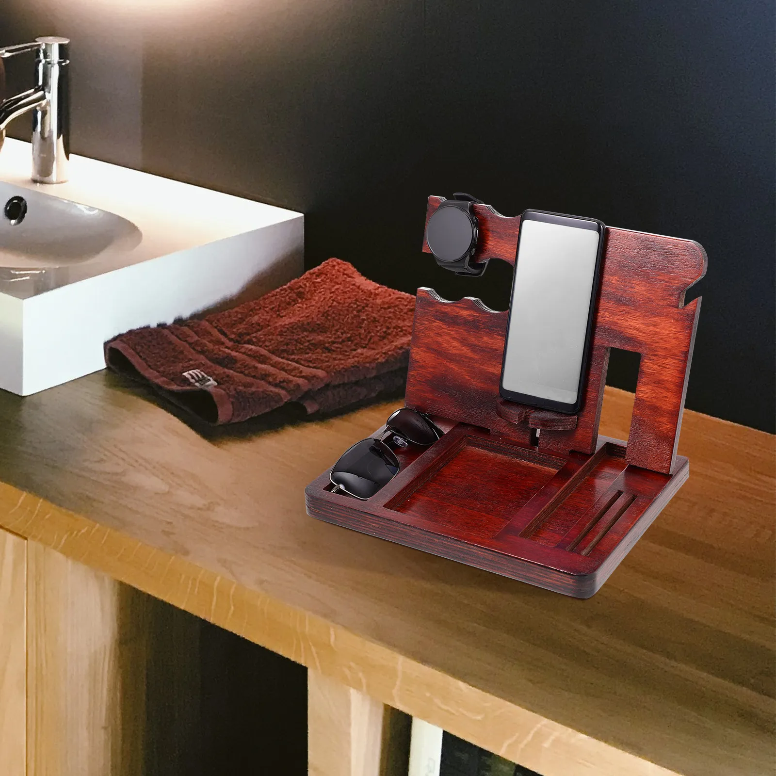 Premium Solid Wooden Storage Rack for Desk Phone Holder Watch Stand Wallet Organizer Bracelet Key Holder Neat Home Office Space
Premium Solid Wooden Storage Rack for Desk Phone Holder Watch Stand Wallet Organizer Bracelet Key Holder Neat Home Office Space