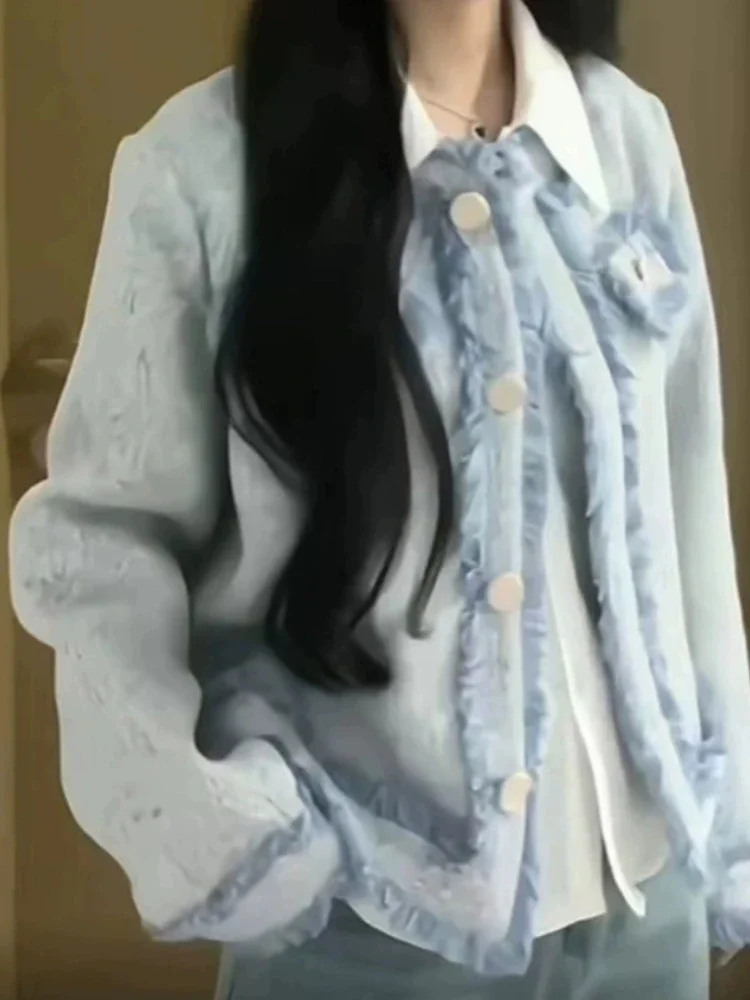 Single Breasted Office Lady Jackets for Women Y2k Aesthetic Tassels Temperament Loose Tops Fashion Thicked Warm Vintage Coat
Single Breasted Office Lady Jackets for Women Y2k Aesthetic Tassels Temperament Loose Tops Fashion Thicked Warm Vintage Coat