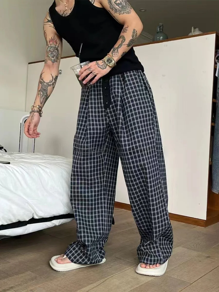 Loose Casual Men's Trousers Long Leisure Pants Button Plaet Design Wide Leg Streetwear Autumn Season Pure Color Youth Sle
Loose Casual Men's Trousers Long Leisure Pants Button Plaet Design Wide Leg Streetwear Autumn Season Pure Color Youth Sle