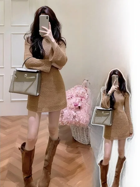 Retro plus Size Knitted Short Skirt with Bell Sleeves Hollow out Design Women's Fashion Slimming Bodycon Spring City Commute
Retro plus Size Knitted Short Skirt with Bell Sleeves Hollow out Design Women's Fashion Slimming Bodycon Spring City Commute