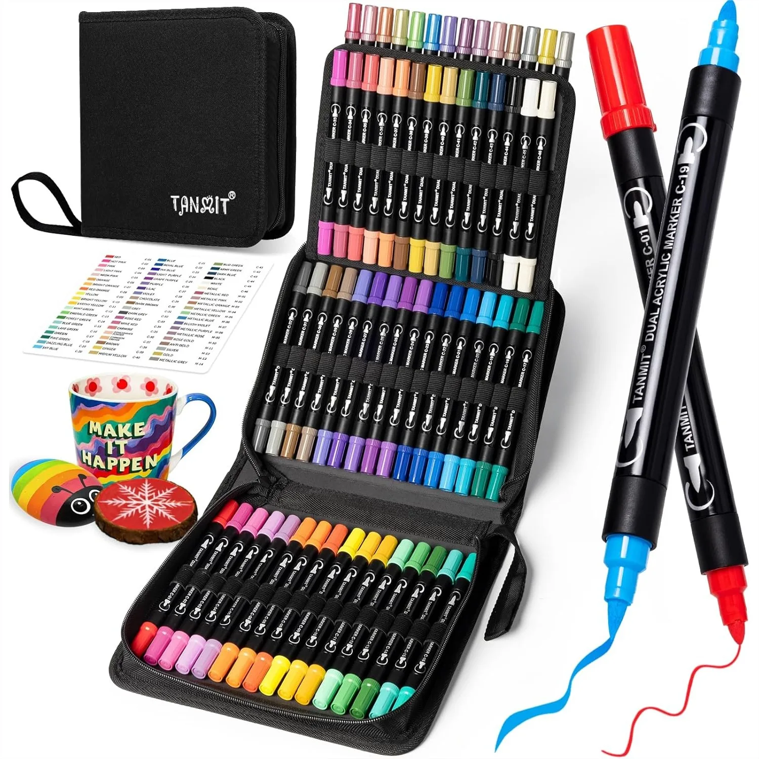 60 Colors Dual Tip Acrylic Paint Markers Set With Brush And Fine Tip For Fabric Rock Wood Glass Canvas DIY Crafts Art Supplies
60 Colors Dual Tip Acrylic Paint Markers Set With Brush And Fine Tip For Fabric Rock Wood Glass Canvas DIY Crafts Art Supplies
