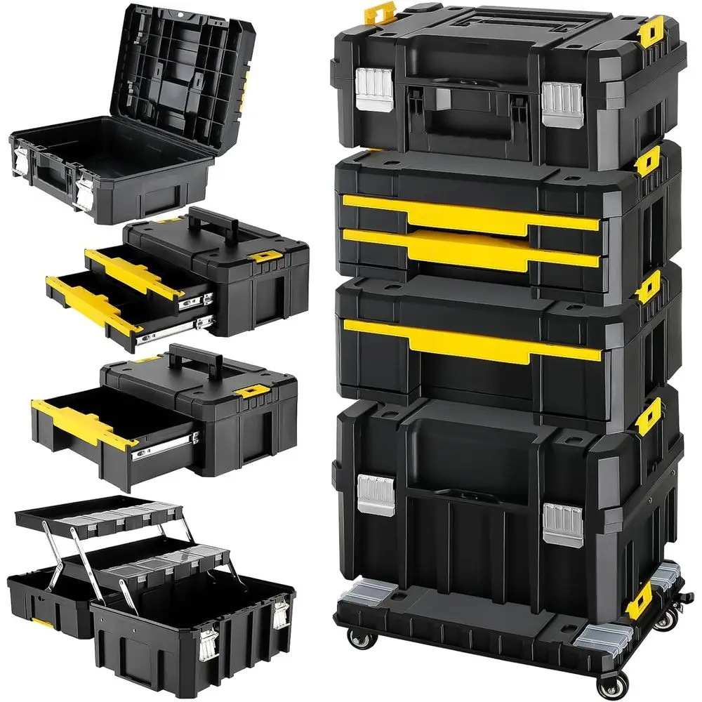 4 Tier Stackable Rolling Tool Box Modular Drawer Storage Organizer For Garage Home Repair Professional Workshop Use
4 Tier Stackable Rolling Tool Box Modular Drawer Storage Organizer For Garage Home Repair Professional Workshop Use