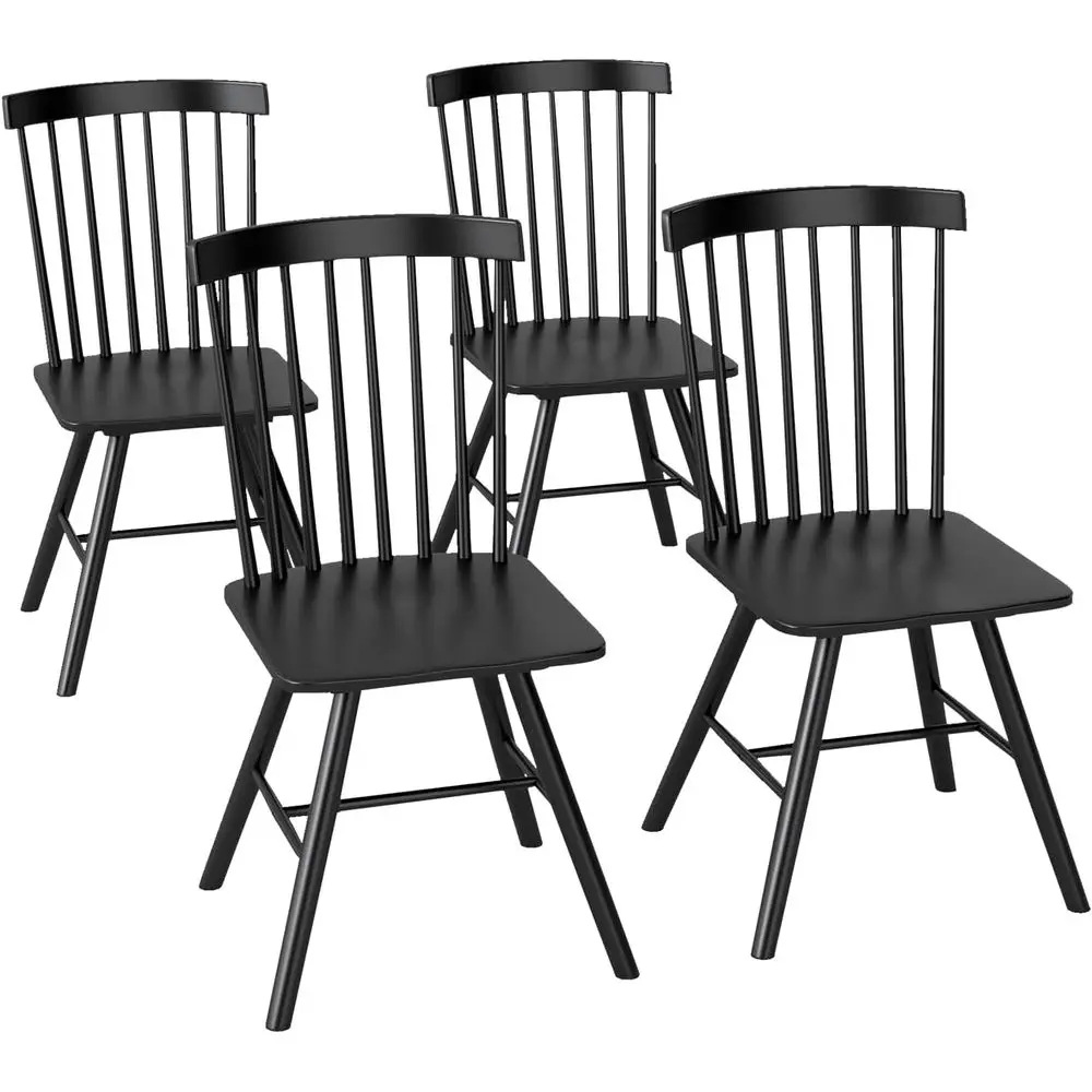 Set of 4 Spindle Back Wooden Dining Chairs, Wide Backrest, Comfortable Modern Design for Kitchen/Living Room/Restaurant, Easy As
Set of 4 Spindle Back Wooden Dining Chairs, Wide Backrest, Comfortable Modern Design for Kitchen/Living Room/Restaurant, Easy As
