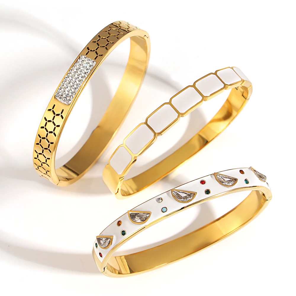 Freetry Minimalist Stainless Steel Irregular Bracelet Bangle for Women Waterproof Gold Color Round Stackable Spring Open Bangle
Freetry Minimalist Stainless Steel Irregular Bracelet Bangle for Women Waterproof Gold Color Round Stackable Spring Open Bangle