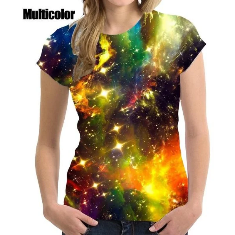 Fashion Summer Womens T Shirt 3D Starry Sky Printed Women T Shirt Short Sleeved Soft Comfort Top Tees
Fashion Summer Womens T Shirt 3D Starry Sky Printed Women T Shirt Short Sleeved Soft Comfort Top Tees