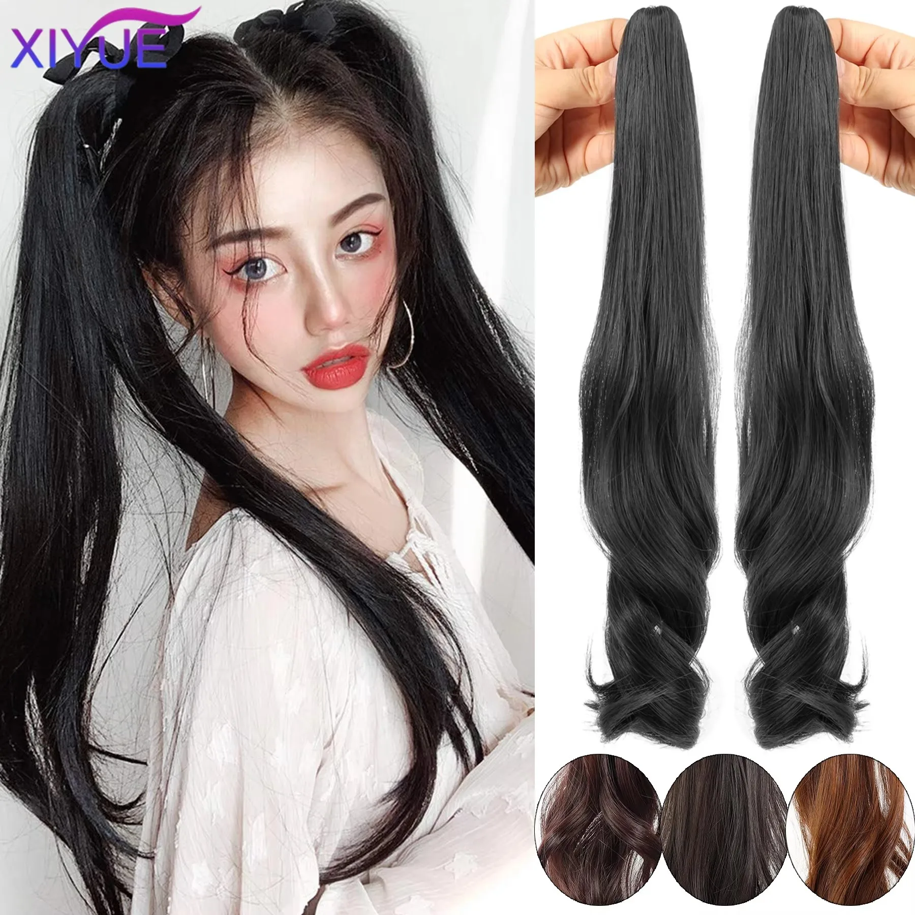 XIYUE Synthetic Long Curly Hair Band With Grab Clip Ponytail Wig Curly Hair False Ponytail Fluffy Hair Can Be Braided
XIYUE Synthetic Long Curly Hair Band With Grab Clip Ponytail Wig Curly Hair False Ponytail Fluffy Hair Can Be Braided