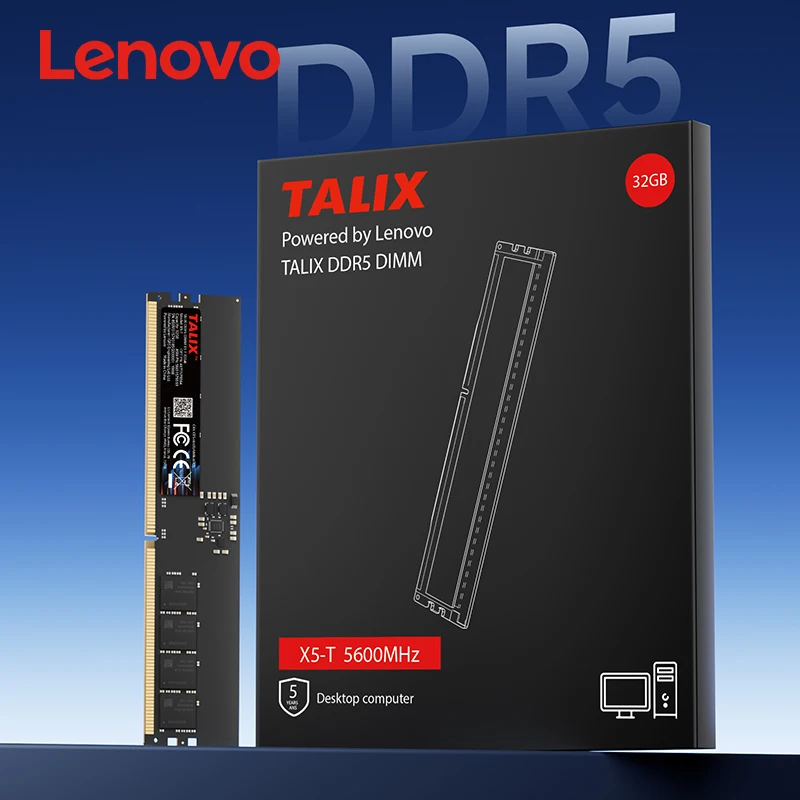 Lenovo TALIX DDR5 32GB 5600MHz Desktop RAM High-Speed 1.2V Non-ECC UDIMM Memory for Gaming, Video Editing Office Multitasking
Lenovo TALIX DDR5 32GB 5600MHz Desktop RAM High-Speed 1.2V Non-ECC UDIMM Memory for Gaming, Video Editing Office Multitasking