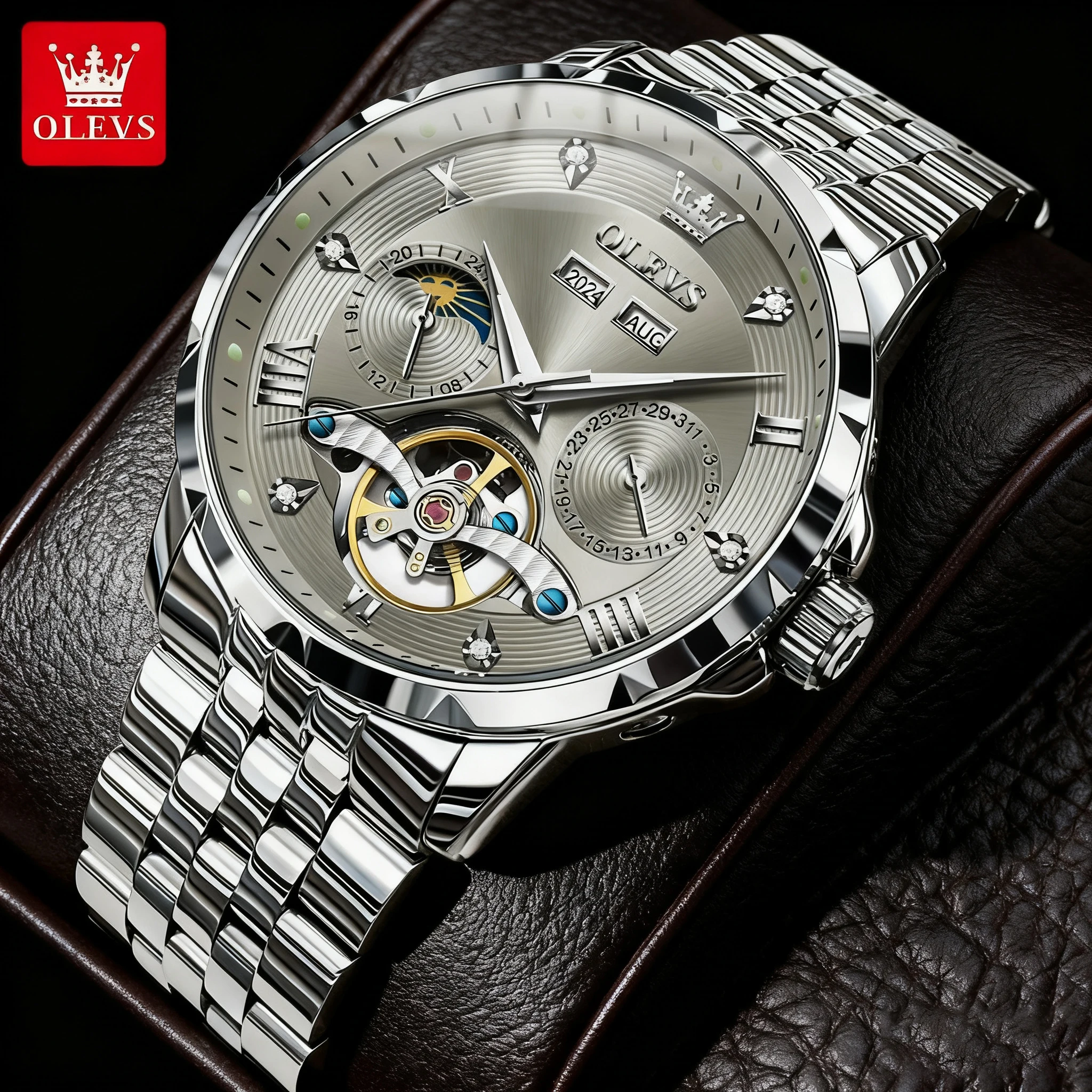 OLEVS Mechanical Watches Men Automatic Watch For Men Luxury Classic Wristwatch Waterproof Skeleton Dial Gray 41mm Case 6691
OLEVS Mechanical Watches Men Automatic Watch For Men Luxury Classic Wristwatch Waterproof Skeleton Dial Gray 41mm Case 6691