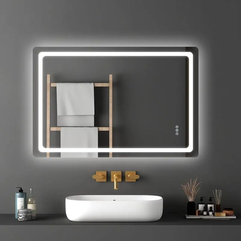 LED Bathroom Mirror, 32" x 48" LED Bathroom Vanity Mirror with Frontlit and Backlit, Anti-Fog Memory Mirror with Lights, Stepless 3 Colors Temperature Dimmable Bathroom Mirror, Wall Mounted
LED Bathroom Mirror, 32" x 48" LED Bathroom Vanity Mirror with Frontlit and Backlit, Anti-Fog Memory Mirror with Lights, Stepless 3 Colors Temperature Dimmable Bathroom Mirror, Wall Mounted
