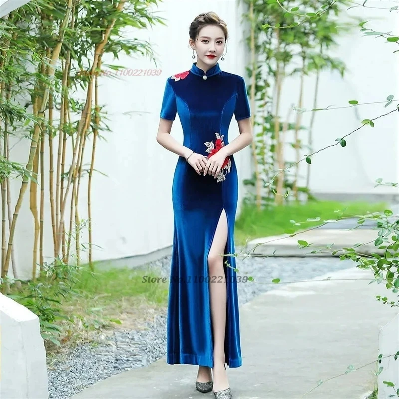 2025 китайское улучшенное платье Cheongsam, национальная цветочная вышивка, бархатное Ципао, банкетное вечернее платье, платье, восточное платье Ципао
2025 китайское улучшенное платье Cheongsam, национальная цветочная вышивка, бархатное Ципао, банкетное вечернее платье, платье, восточное платье Ципао