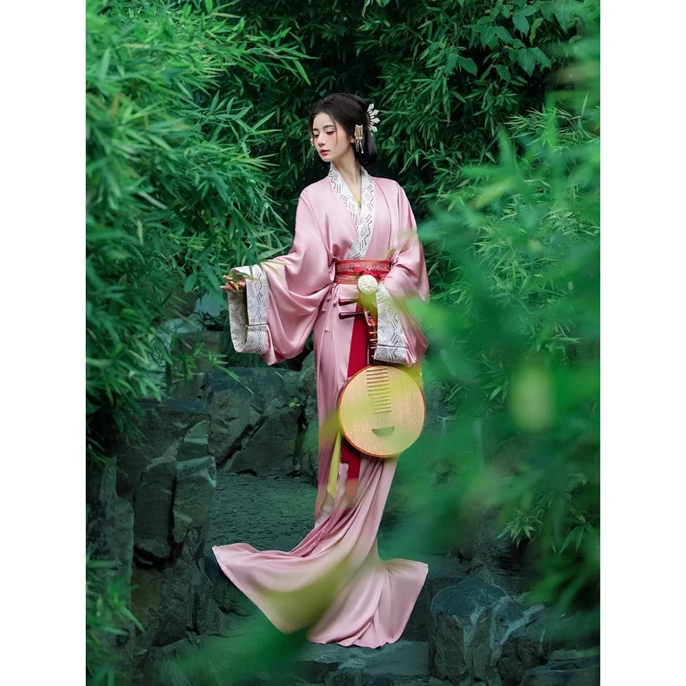 Modified Warring States Hanfu Women Pink Summer Cross Collar Wide Sleeve New Chinese Cool Ancient Train Dress
Modified Warring States Hanfu Women Pink Summer Cross Collar Wide Sleeve New Chinese Cool Ancient Train Dress