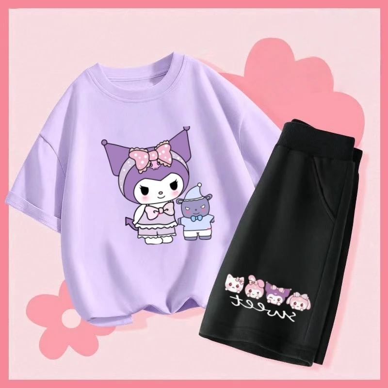 Sanrio Summer Baby Girls Clothes Set Kid Girl Kuromi Baku 2 Pieces Outfits Children Short Sleeve T-Shirts Top and Shorts Suit
Sanrio Summer Baby Girls Clothes Set Kid Girl Kuromi Baku 2 Pieces Outfits Children Short Sleeve T-Shirts Top and Shorts Suit
