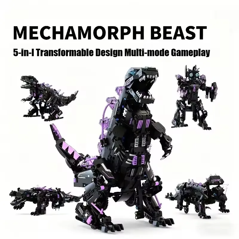 Creative 5 in 1 Transformation Robot Building Blocks Crocodile Dinosaur Beast Toys Set for Adults 935PCS with LED Light Gifts
Creative 5 in 1 Transformation Robot Building Blocks Crocodile Dinosaur Beast Toys Set for Adults 935PCS with LED Light Gifts