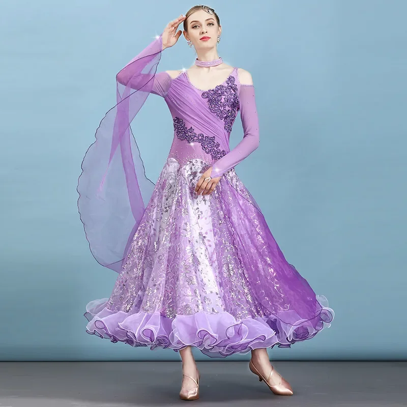 New Adult Ballroom Modern Dance Costume for Women Standard Dance Dress Sequins Waltz Tango Foxtrot Competition Dance Wear
New Adult Ballroom Modern Dance Costume for Women Standard Dance Dress Sequins Waltz Tango Foxtrot Competition Dance Wear
