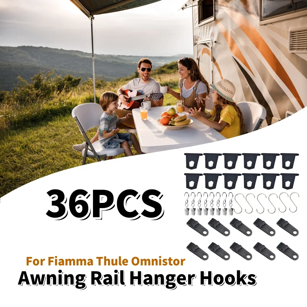 36Pcs RV Awning Rail Hanger Hook Ambient Lighting Clip Camper Motorhome Caravan Awning Accessories For Fiamma Thule Omnistor
36Pcs RV Awning Rail Hanger Hook Ambient Lighting Clip Camper Motorhome Caravan Awning Accessories For Fiamma Thule Omnistor