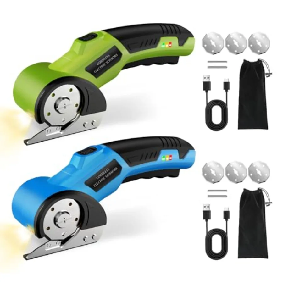 2PCS Cordless Electric Scissors: 4V Rechargeable Cardboard Cutter, 6 Blades, Safety Lock and LED Light, Box Cutter for Carton C
2PCS Cordless Electric Scissors: 4V Rechargeable Cardboard Cutter, 6 Blades, Safety Lock and LED Light, Box Cutter for Carton C