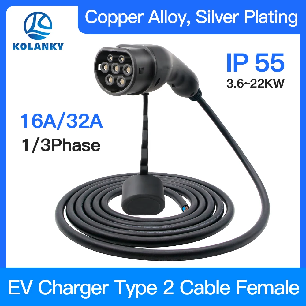 EV Charger Type2 Female Car side with 5m Cable 32A 8KW 1Phase Charging Station 3Phase 11KW 22KW IEC62196-2 for Electric Car
EV Charger Type2 Female Car side with 5m Cable 32A 8KW 1Phase Charging Station 3Phase 11KW 22KW IEC62196-2 for Electric Car