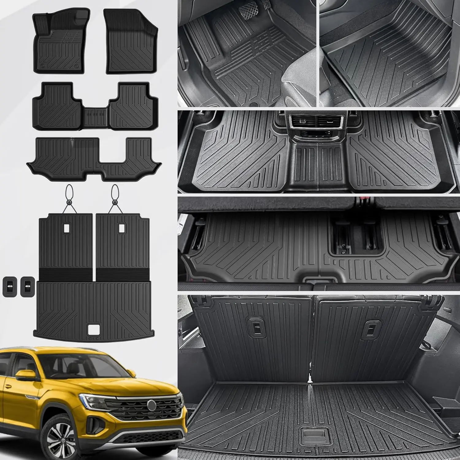 All-Weather TPE Floor Mats & Cargo Liner Set for 2018-2025 Volkswagen Atlas 7-Seat Models, Durable Car Accessories
All-Weather TPE Floor Mats & Cargo Liner Set for 2018-2025 Volkswagen Atlas 7-Seat Models, Durable Car Accessories