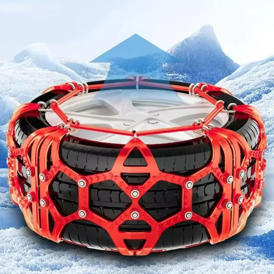 Snow Tire Chains Heavy Duty Anti Skid Winter Wheels Chain, Emergency NonSlip Reusable Thickening TPU Material, Set of 2
Snow Tire Chains Heavy Duty Anti Skid Winter Wheels Chain, Emergency NonSlip Reusable Thickening TPU Material, Set of 2